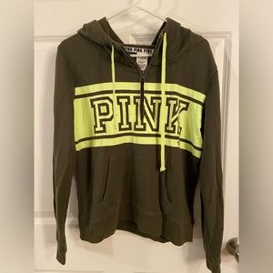 Large Pink brand sweatshirt. olive green